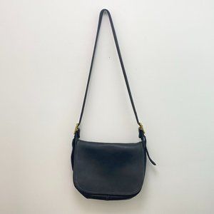 Vintage Black Leather Crossbody Purse